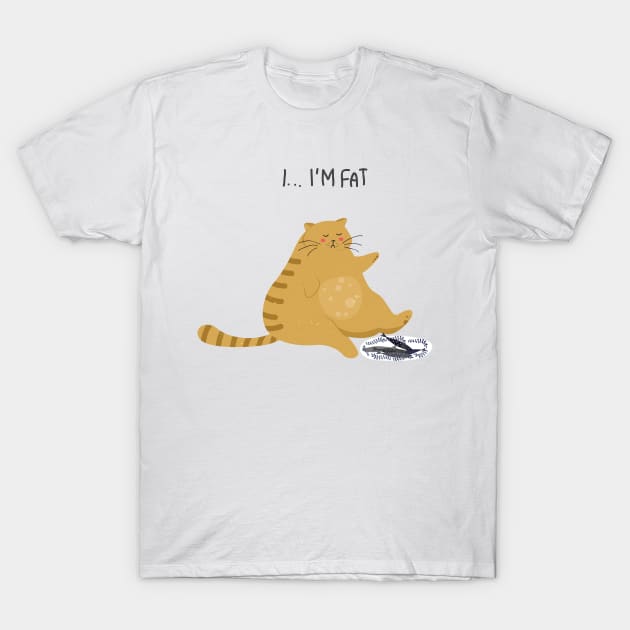 Funny fat cat T-Shirt by  El-Aal